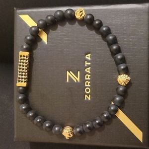NEW small bead 3 lion head bracelet in gold